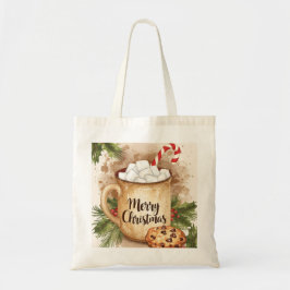 Cozy cocoa merry Christmas holly cookie festive  トートバッグ
