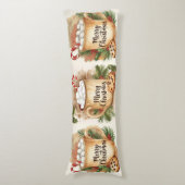 Cozy cocoa merry Christmas holly cookie warm  ボディピロー (正面縦)