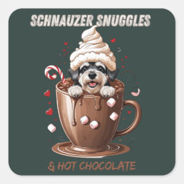 Cozy Cocoa & Schnauzer Stickers – Winter Party Edi スクエアシール