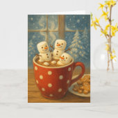 Cozy Cocoa Snowmen カード (黄色い花)