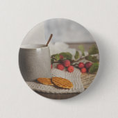 Cozy Coffee and Biscuits Morning Aesthetic Button 缶バッジ (正面)