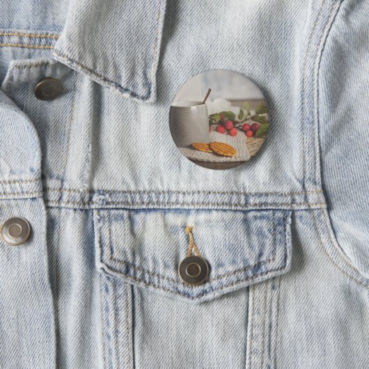 Cozy Coffee and Biscuits Morning Aesthetic Button 缶バッジ (インサイチュ)