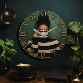 Cozy Coffee Lover Modern Minimalist Coffee Break ラージ壁時計
