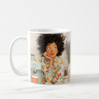 Cozy Coffee Morning Girl Mug – AI Art コーヒーマグカップ
