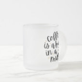Cozy Coffee Quote Frosted Glass Mug フロストグラスマグカップ (正面右)