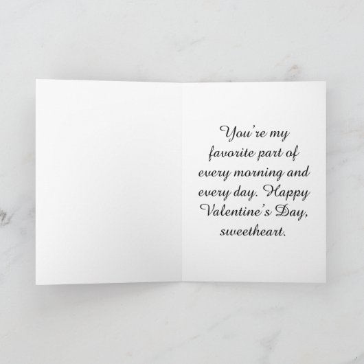 Cozy Coffee Valentine’s Day Latte Heart  カード (内部)