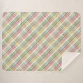 Cozy colorful tartan Sherpa Blanket シェルパブランケット (正面(横))