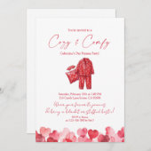 Cozy & Comfy Galentine’s Pajama Party 招待状 (正面/裏面)