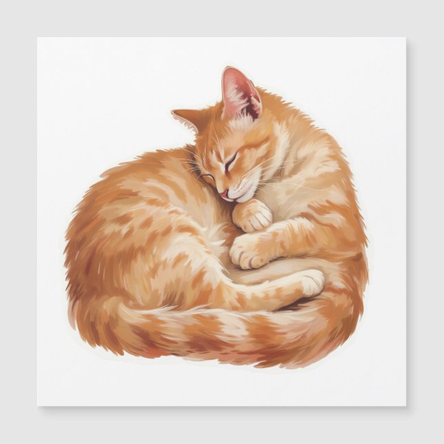 Cozy Companions Collection - Sleeping Cat Magnet (正面)