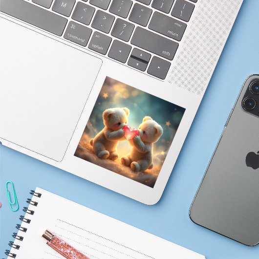 Cozy Companions - Square Vinyl Sticker シール (ノートパソコンとiPhone)