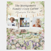 Cozy Corner | フラワーガーデンの家族写真 フリースブランケット (正面)