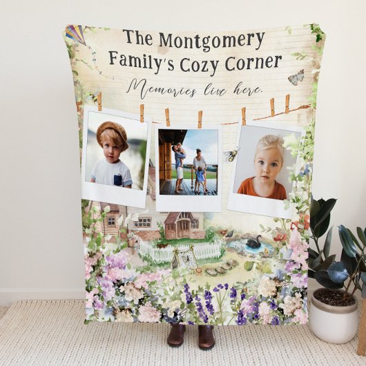 Cozy Corner | フラワーガーデンの家族写真 フリースブランケット