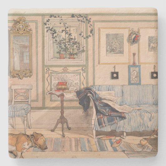 Cozy Corner (by Carl Larsson) ストーンコースター (正面)
