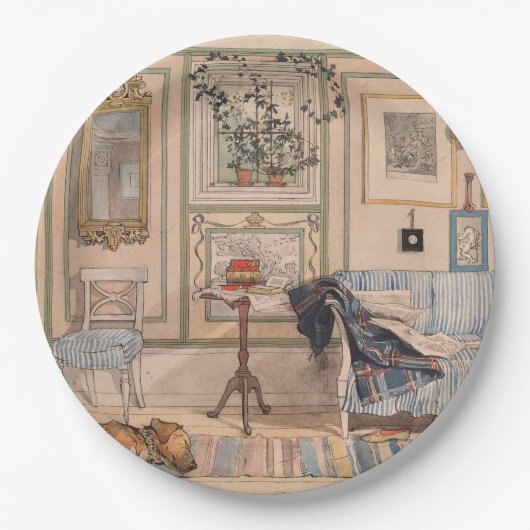 Cozy Corner (by Carl Larsson) ペーパープレート (正面)