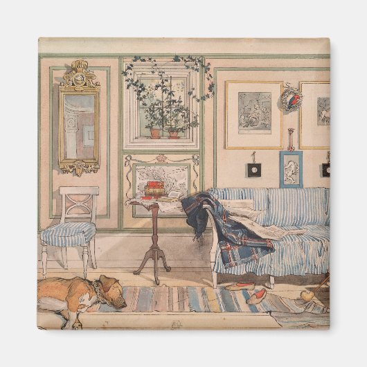 Cozy Corner (by Carl Larsson) マグネット (正面)