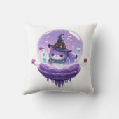 Cozy Cosmic Witch Cat Galaxy Throw Pillow クッション (裏面)