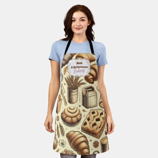 Cozy Cottage Baking エプロン (着用した状態)
