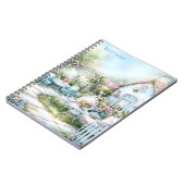 Cozy Cottage Blue Florals Blue Patio | ノートブック (左側)