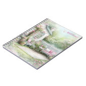 Cozy Cottage Pink Florals Pink Patio | ノートブック (左側)