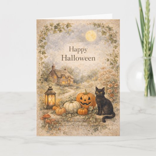 Cozy Cottage Vintage Halloween カード (正面)