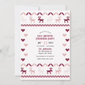 Cozy Cranberry Ugly Sweater Christmas Party 招待状 (正面)