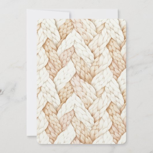Cozy Cream Beige Weaves Wedding 招待状 (裏面)