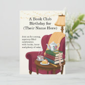 Cozy Crime & Cake Book Club Birthday Invite 招待状 (スタンド正面)