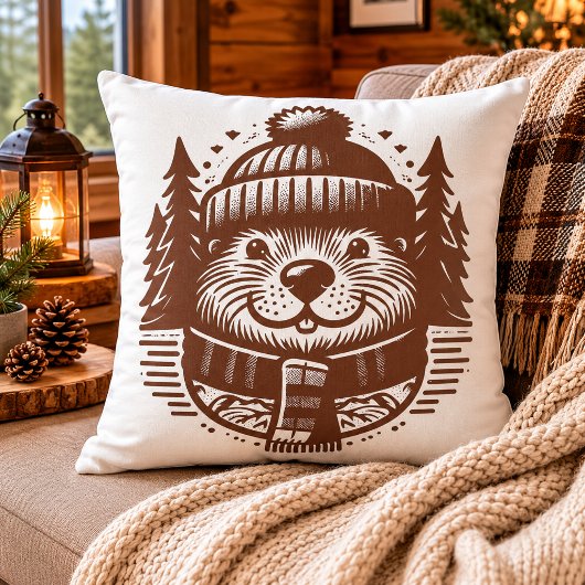 Cozy Critter: とってもキュートなビーバーの枕 クッション