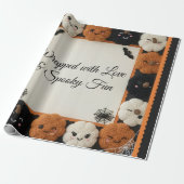 Cozy Crochet Pumpkin Halloween Wrapping Paper  ラッピングペーパー (アンロールド)