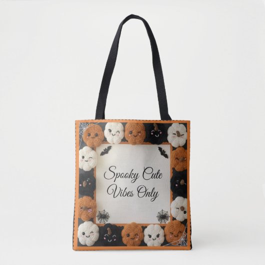Cozy Crochet Pumpkin Patch Halloween Tote Bag トートバッグ (正面)
