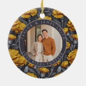 Cozy Custom Carnation Aesthetic Spring Wedding セラミックオーナメント (裏面)