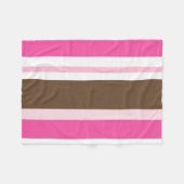 Cozy Custom Fleece Blanket Brown & Pink Stripe フリースブランケット (正面(横))