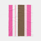 Cozy Custom Fleece Blanket Brown & Pink Stripe フリースブランケット (正面)
