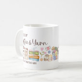 Cozy Custom Fueled by Coffee & Yarn Knitting Lover コーヒーマグカップ (正面左)