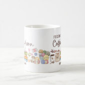 Cozy Custom Fueled by Coffee & Yarn Knitting Lover コーヒーマグカップ (中央)