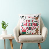 Cozy "Cute Christmas Vibes" Throw Pillow クッション (椅子)
