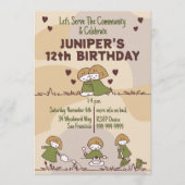 Cozy Cute Community Service Tween Birthday 招待状 (正面)