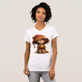 Cozy Cute Girl with Coffee T-Shirt Tシャツ (正面フル)