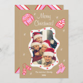 Cozy Cute Sweater Weather Doodle Holiday Card シーズンカード (正面/裏面)