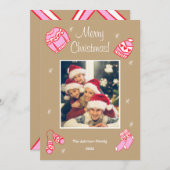 Cozy Cute Sweater Weather Doodle Holiday Card シーズンカード (正面/裏面)