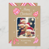 Cozy Cute Sweater Weather Doodle Holiday Card シーズンカード (正面/裏面)