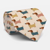 Cozy Dachshund Sweater Pattern ネクタイ (ロール)
