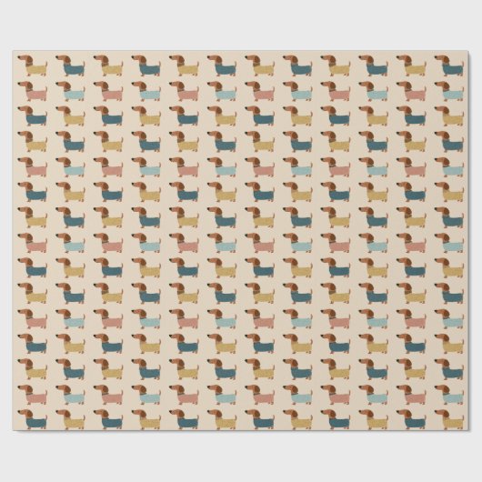 Cozy Dachshund Sweater Pattern ラッピングペーパー (フラット)