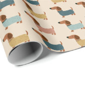 Cozy Dachshund Sweater Pattern ラッピングペーパー (ロールコーナー)