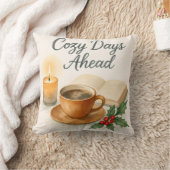 Cozy Days Ahead Watercolor Throw Pillow クッション (ブランケット)