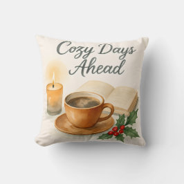 Cozy Days Ahead Watercolor Throw Pillow クッション