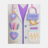 Cozy Doctor Blanket – Heart & Healing Design フリースブランケット (正面)