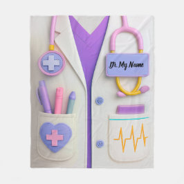Cozy Doctor Blanket – Heart & Healing Design フリースブランケット