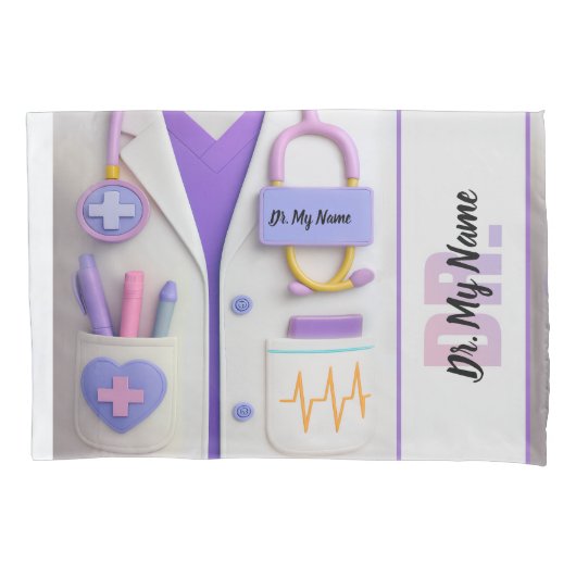 Cozy Doctor Blanket – Heart & Healing Design 枕カバー (正面)