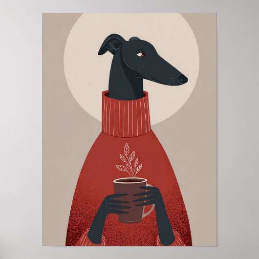 Cozy Dog Art – Mug & Steam ポスター (正面)